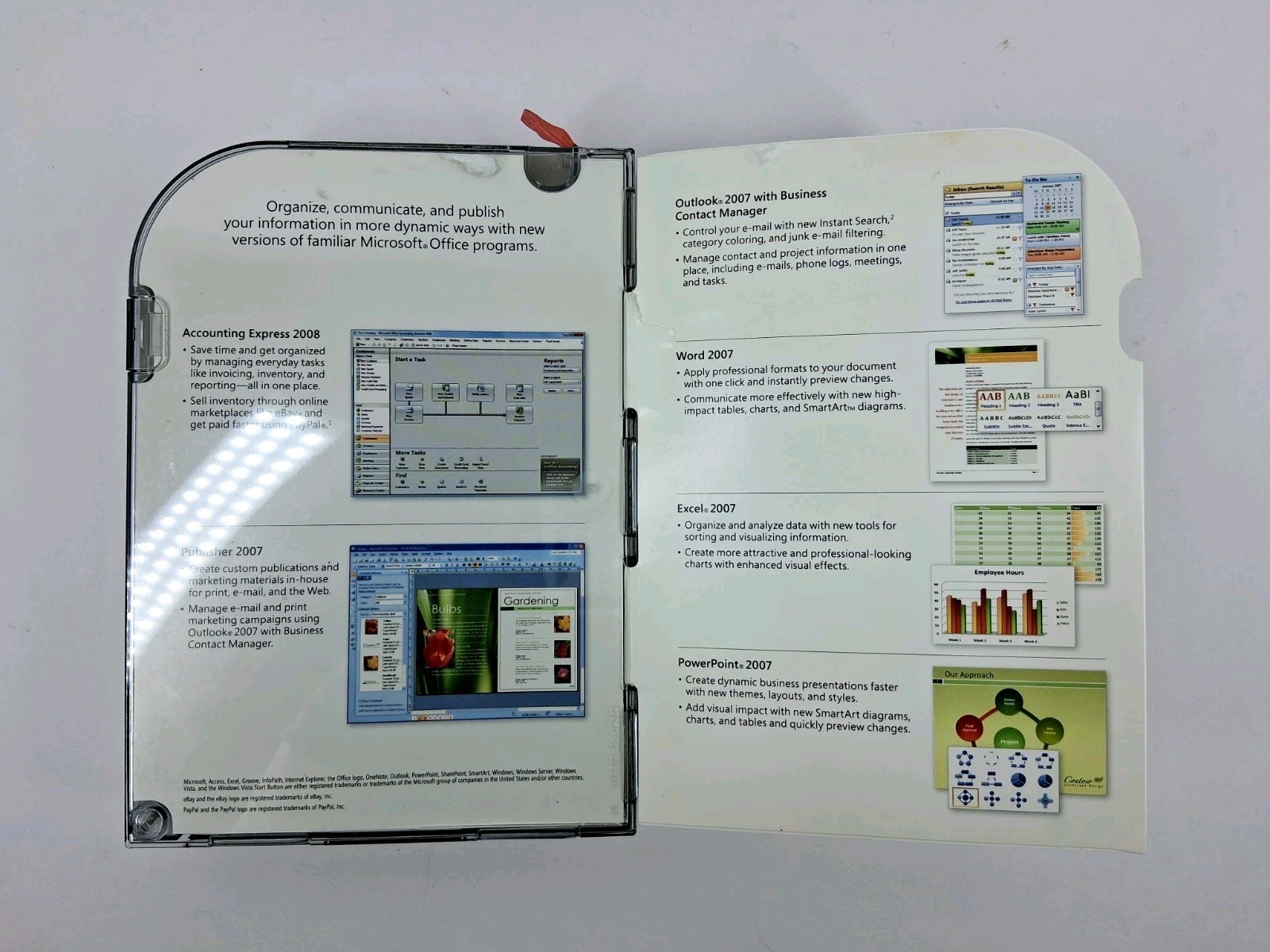 Microsoft Office Small Business 2007 Upgrade PC Software 2 Disc Complete Case