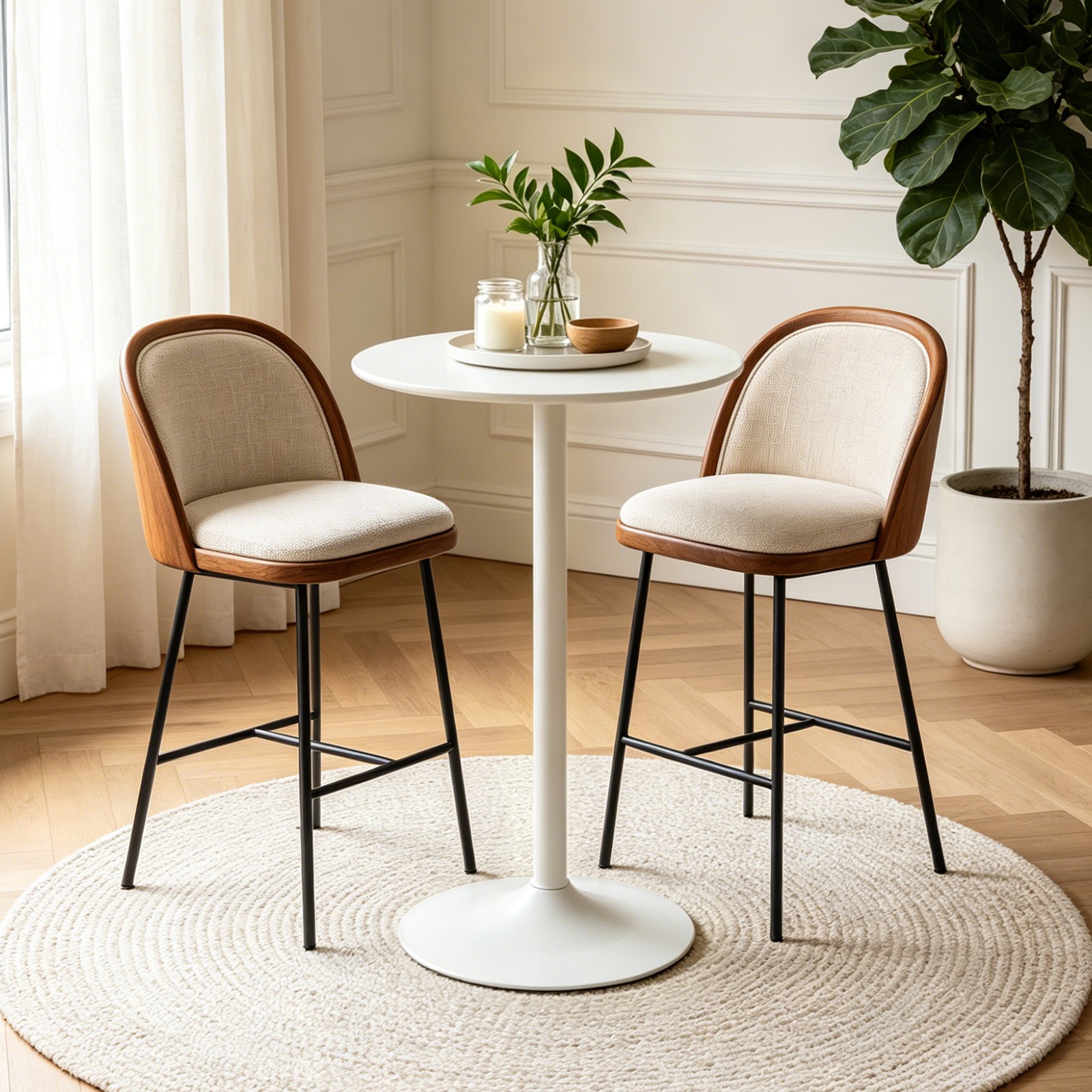 24 in Round Bar Table Modern Dining Table Dining Table Coffee Table - White