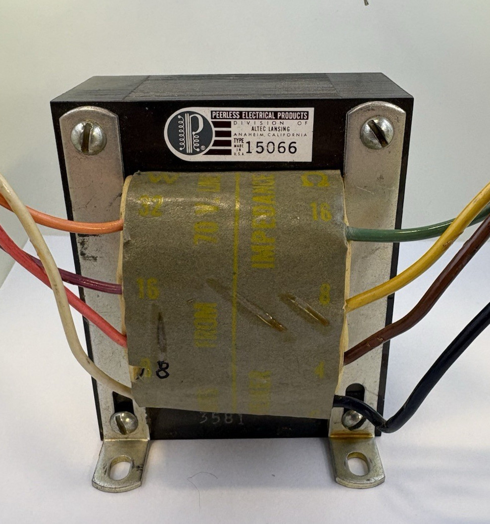 Peerless Altec Lansing 15066 70V Line Transformer 4/8/16 Ohm Vintage Audio