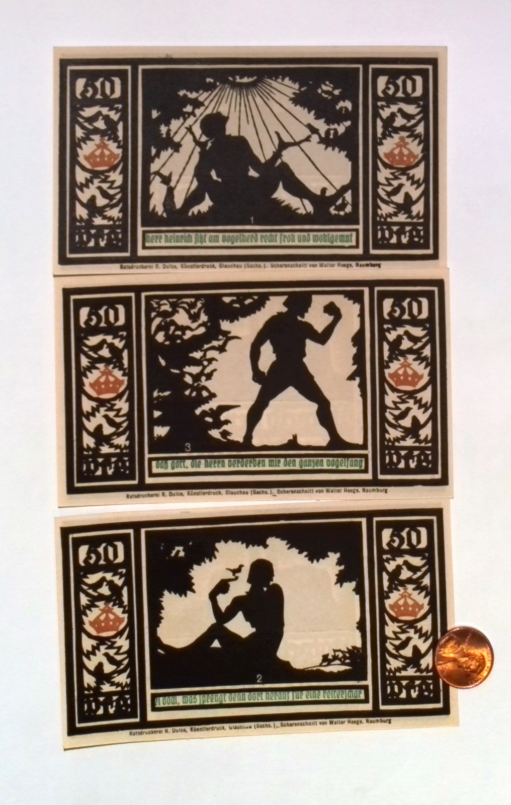 1921 Germany QUEDLINGBURG set of 50  Phennig  Notgeld / Banknote