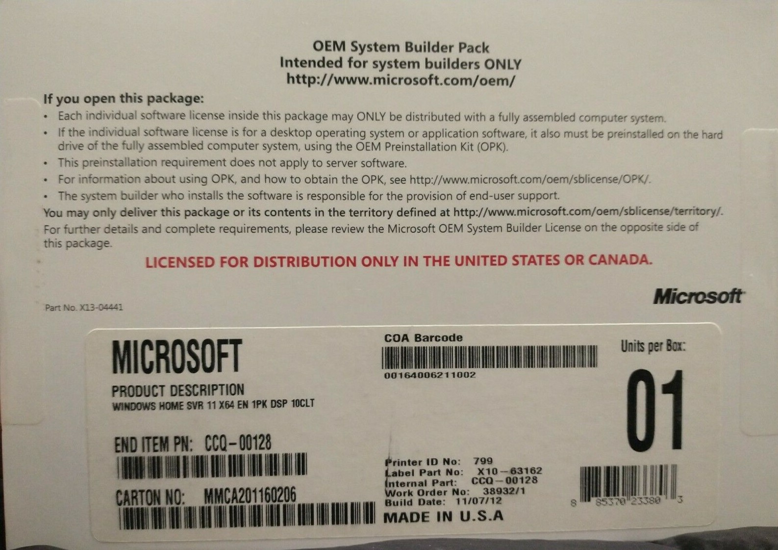 OEM System Builder Pack