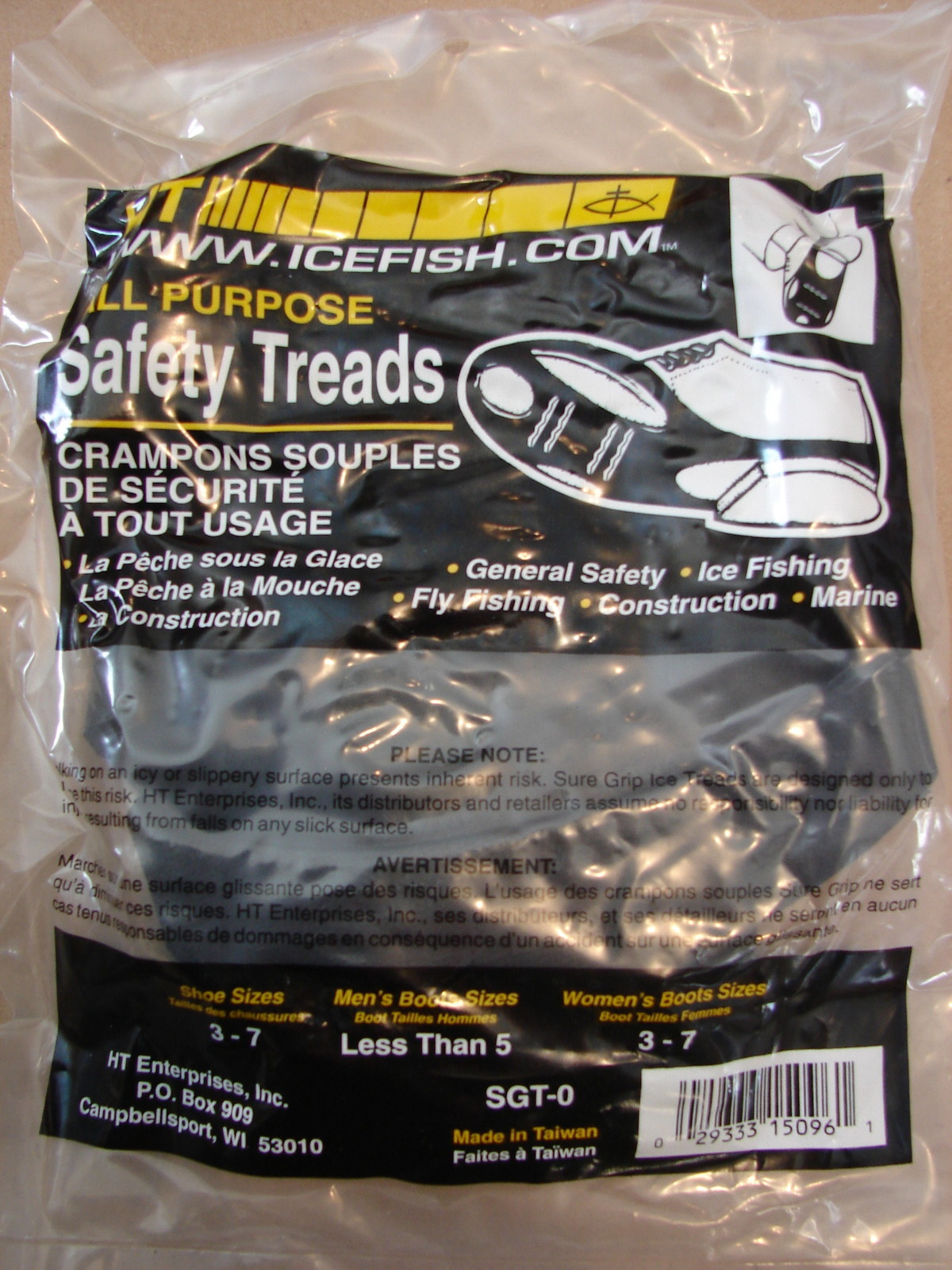 HT Ice Cleats All Purpose Safety Treads SGT-0 New shoe size 3-7 men women
