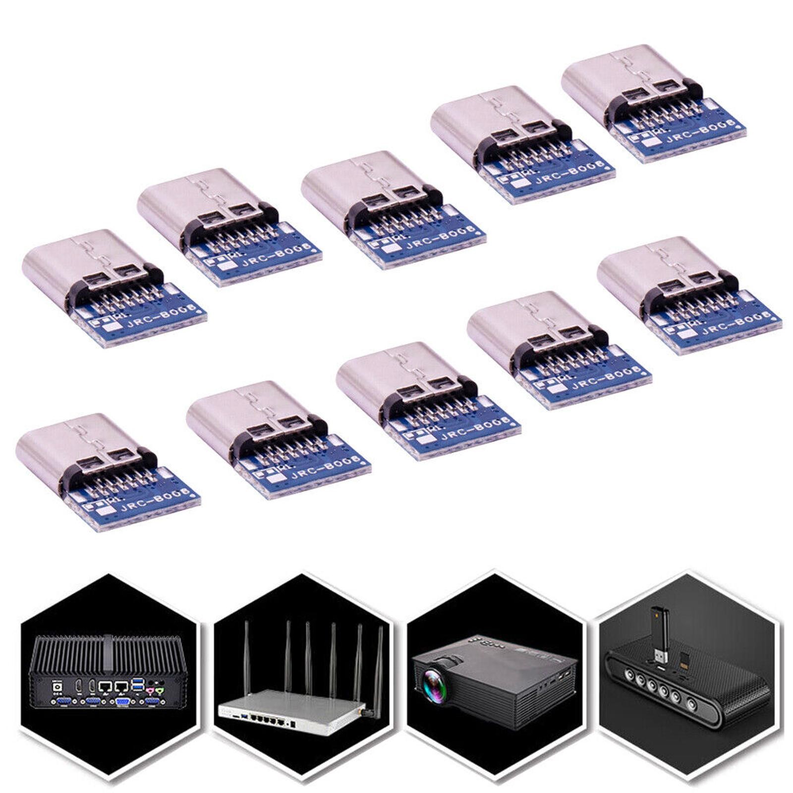 10Pcs USB Type-C 14 pin Connector Breakout P-CB Board Female Socket Type-C 2.0 h