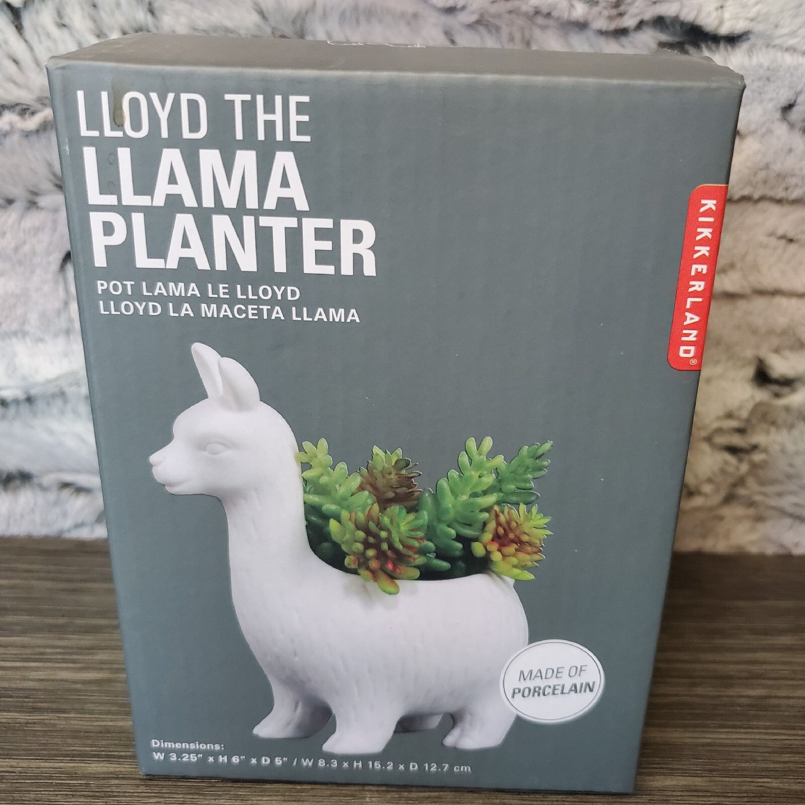 Lloyd the Llama White Bisque Pottery Succulent Planter by Kikkerland Alpaca