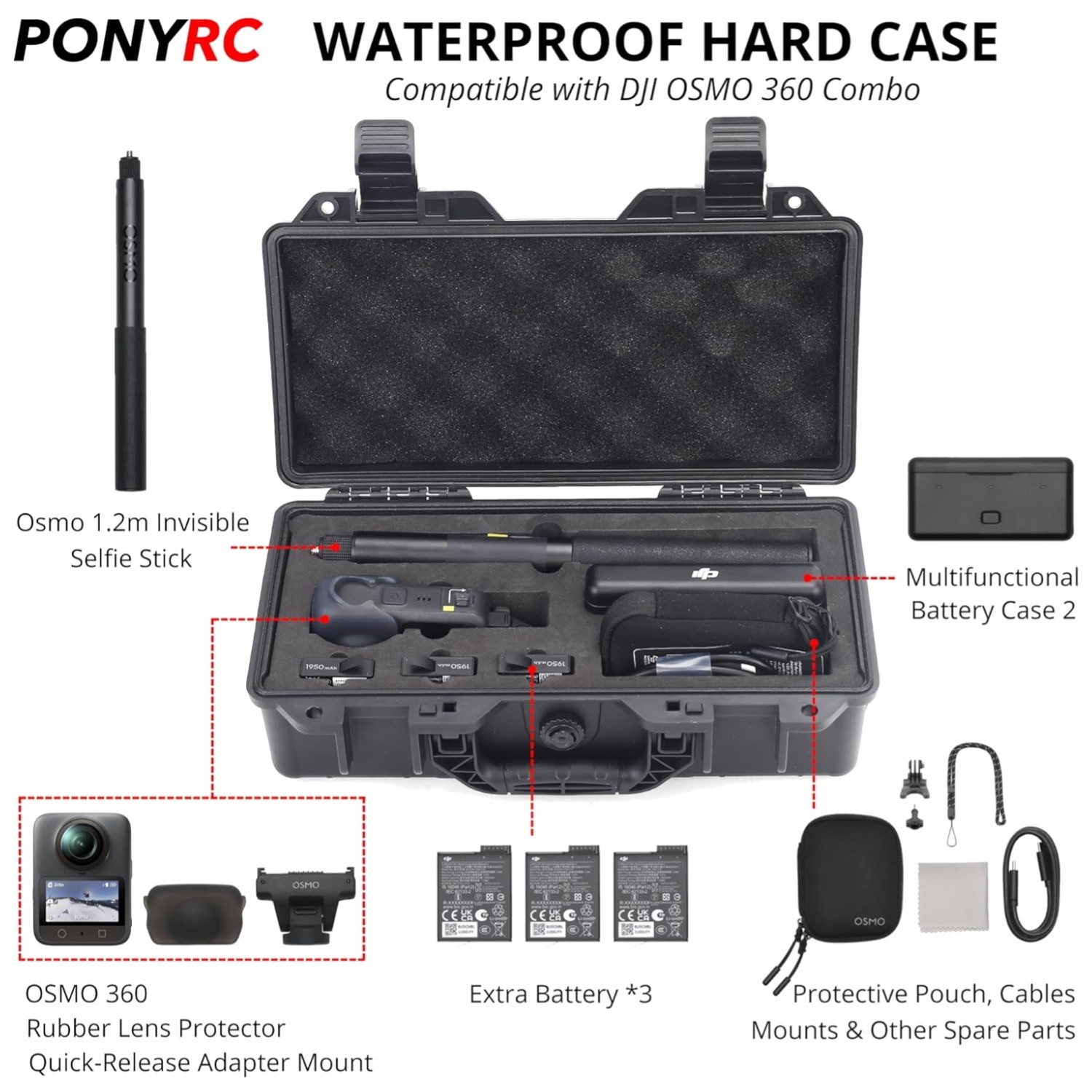 Shockproof Travel Case for Osmo 360 Adventure Combo