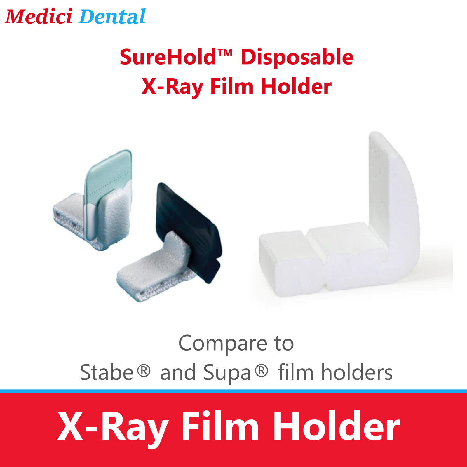 Dental XCP® & BAI SureHold X-Ray Film Holder For size #0, #1, or #2 film, 100/Bx