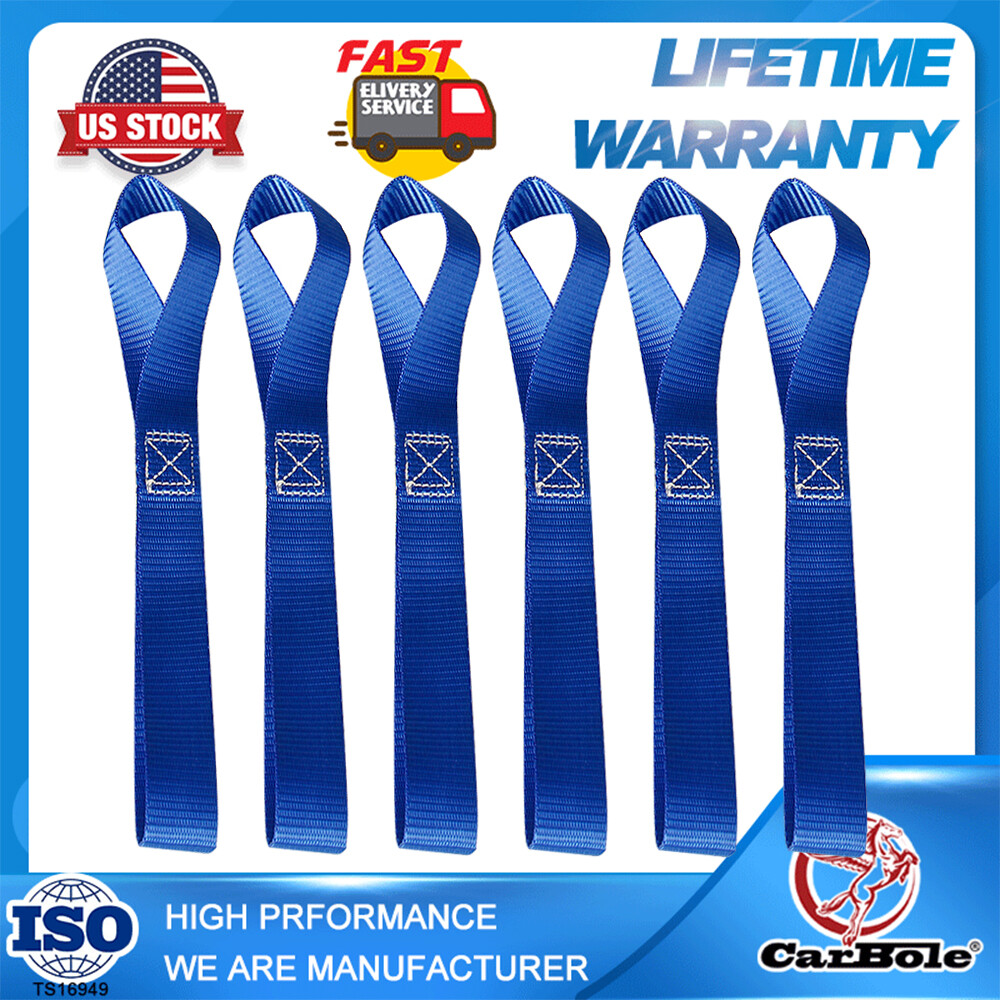 6PCS Soft Loop Tie Down Straps Ratchet 4500lbs Car Motorcycle Luggage Ratchet