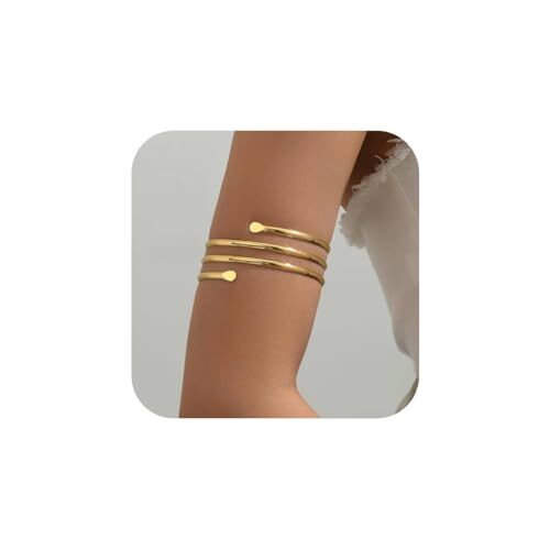 Gold Arm Cuff Upper Arm For Women，Silver Gold Arm Cuff Arm Cuff 4 layer gold