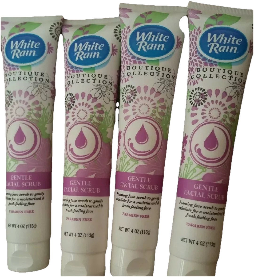 Lot of 4 White Rain Boutique Collection Gentle Facial Scrub Wash  4 oz Each