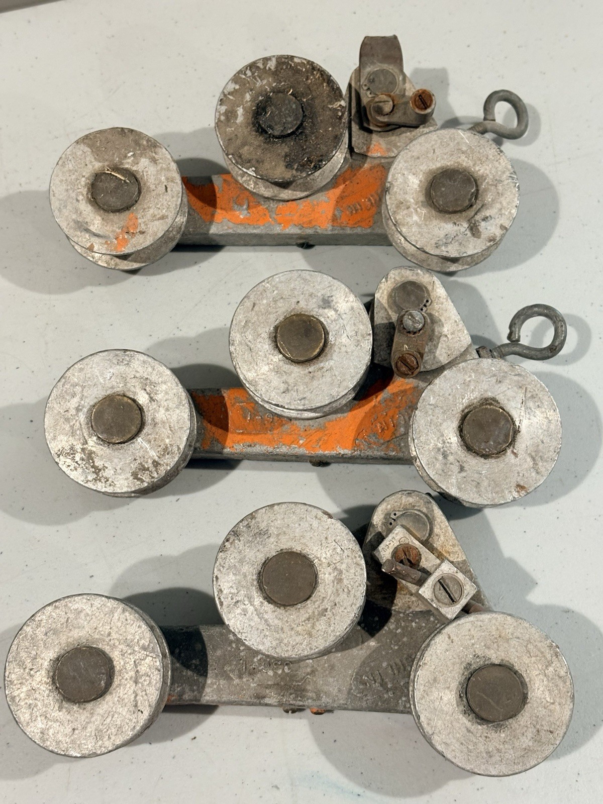 Lot of 3 Ensley Greenlee Multi wire cable pulling sheaves