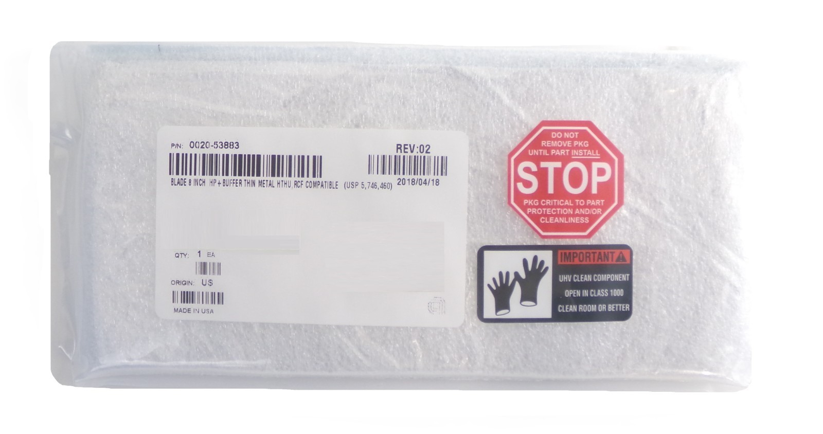 AMAT Applied Materials 0020-53883 200mm Blade HP+ Buffer HTHU RCF 8" New