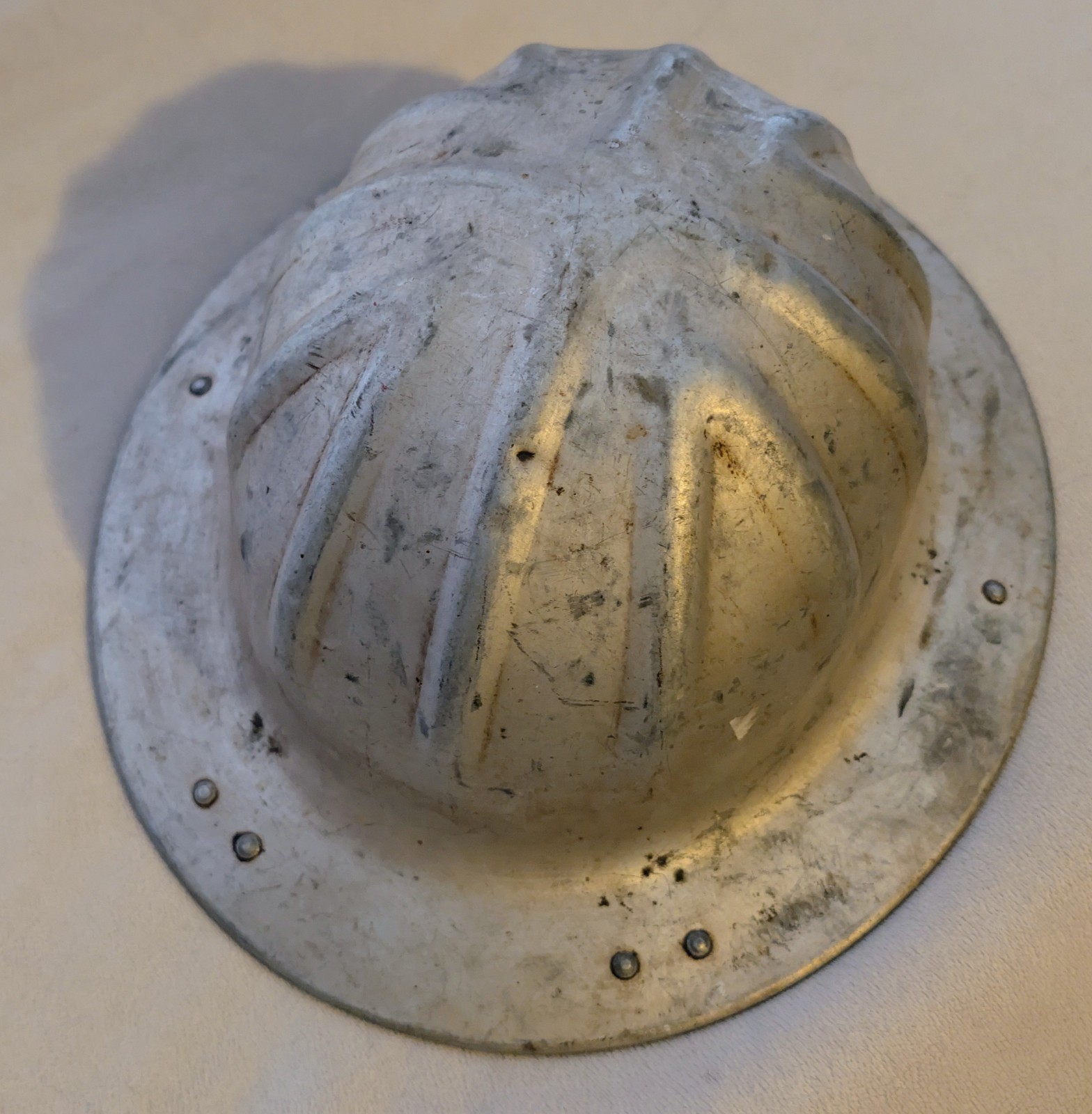 Vintage B.F. McDonald  Co. Aluminum Hard Hat  Los Angeles USA GREAT CONDITION