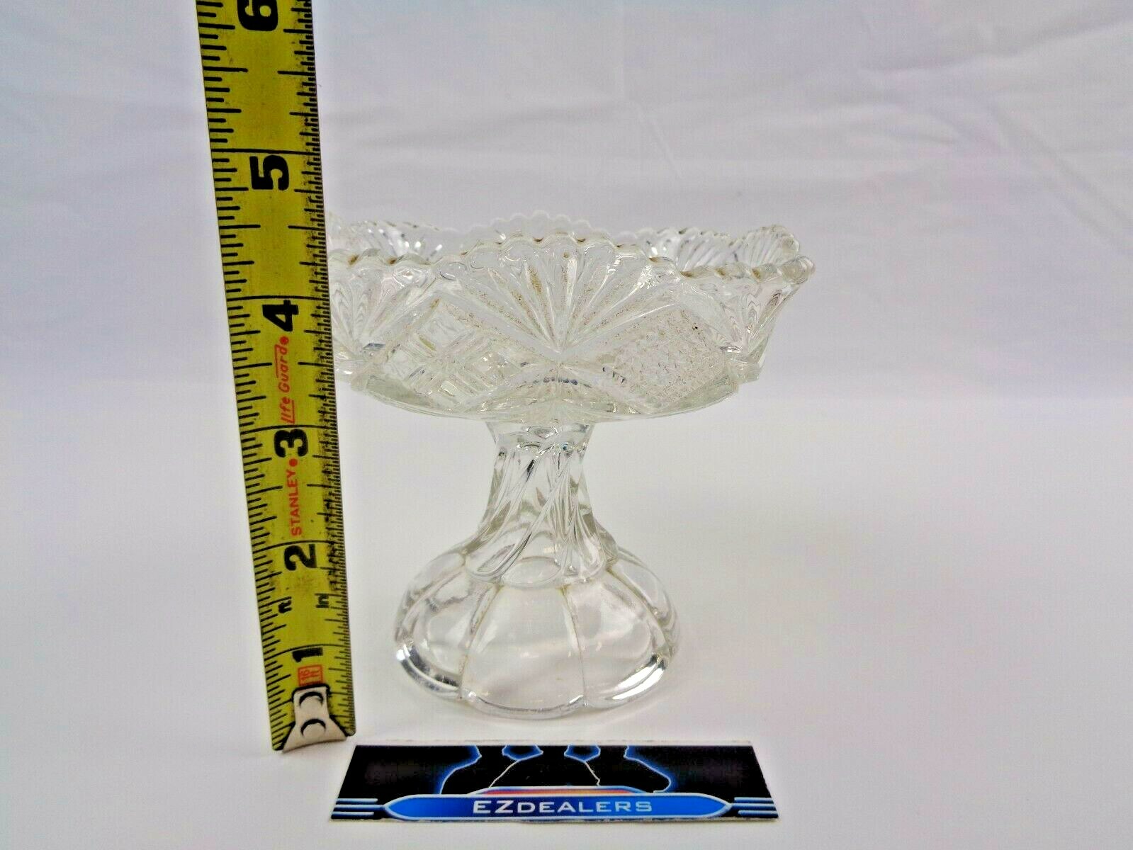 Vintage Cut Glass Candy/Nut Dish- Twisted Stem