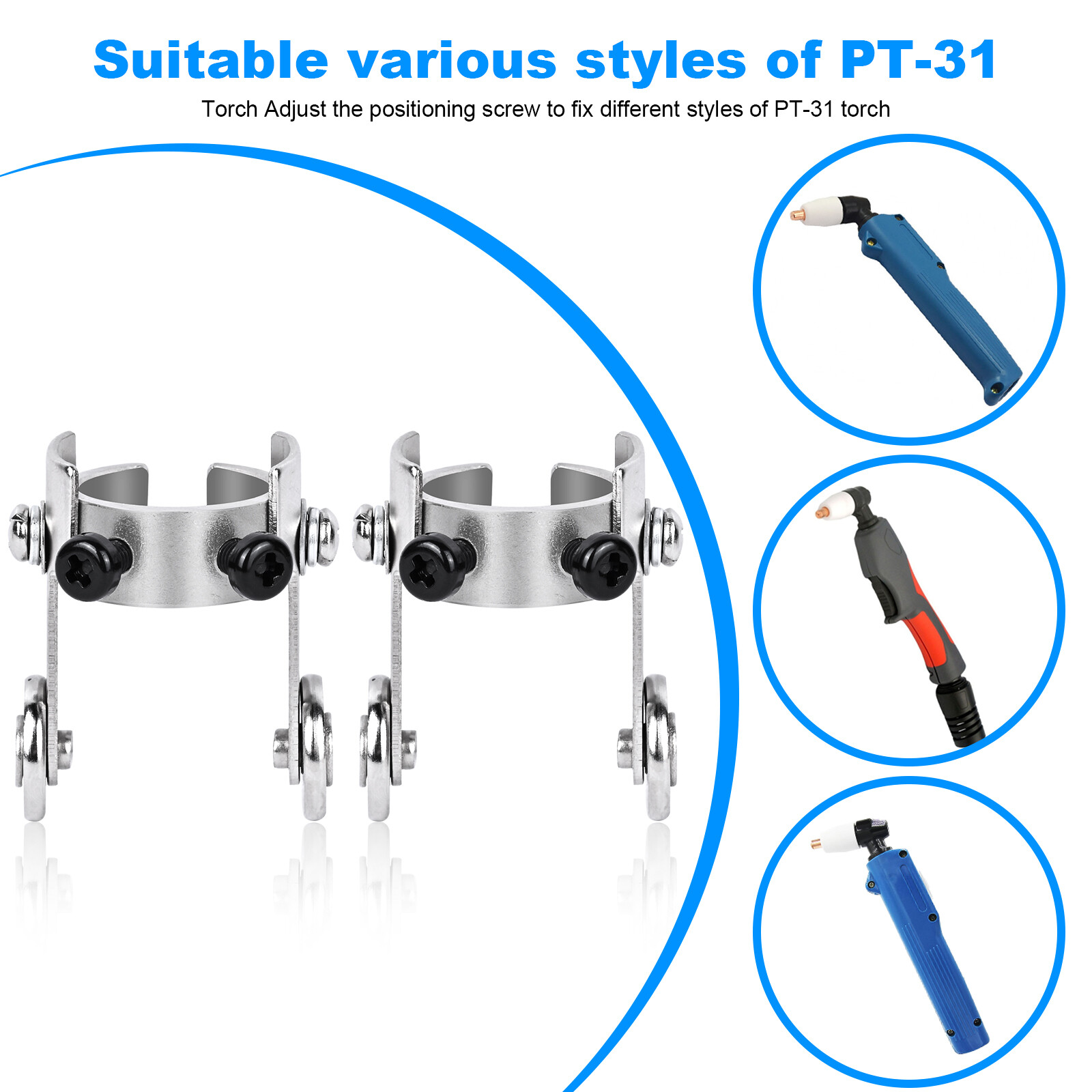 Reboot 2PCS PT-31 Plasma Cutter Roller Guide Wheel with 40pcs Torch Consumables