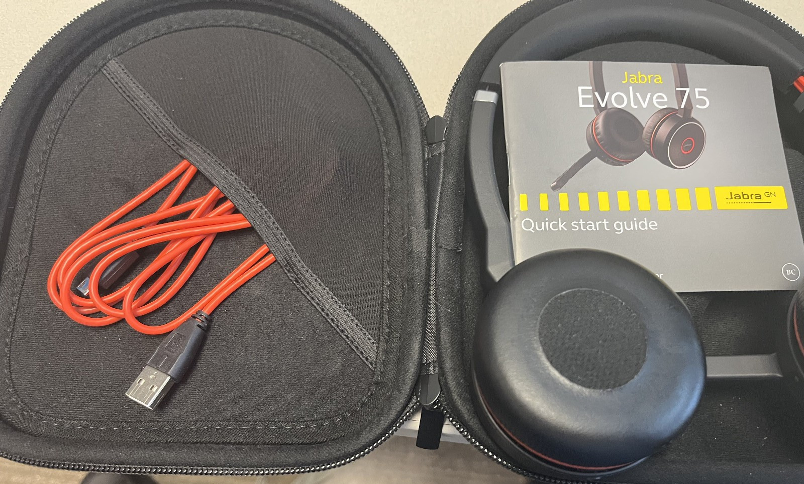 Jabra Evolve 75 Wireless Bluetooth Stereo Headset W Charging Cord HSC040W