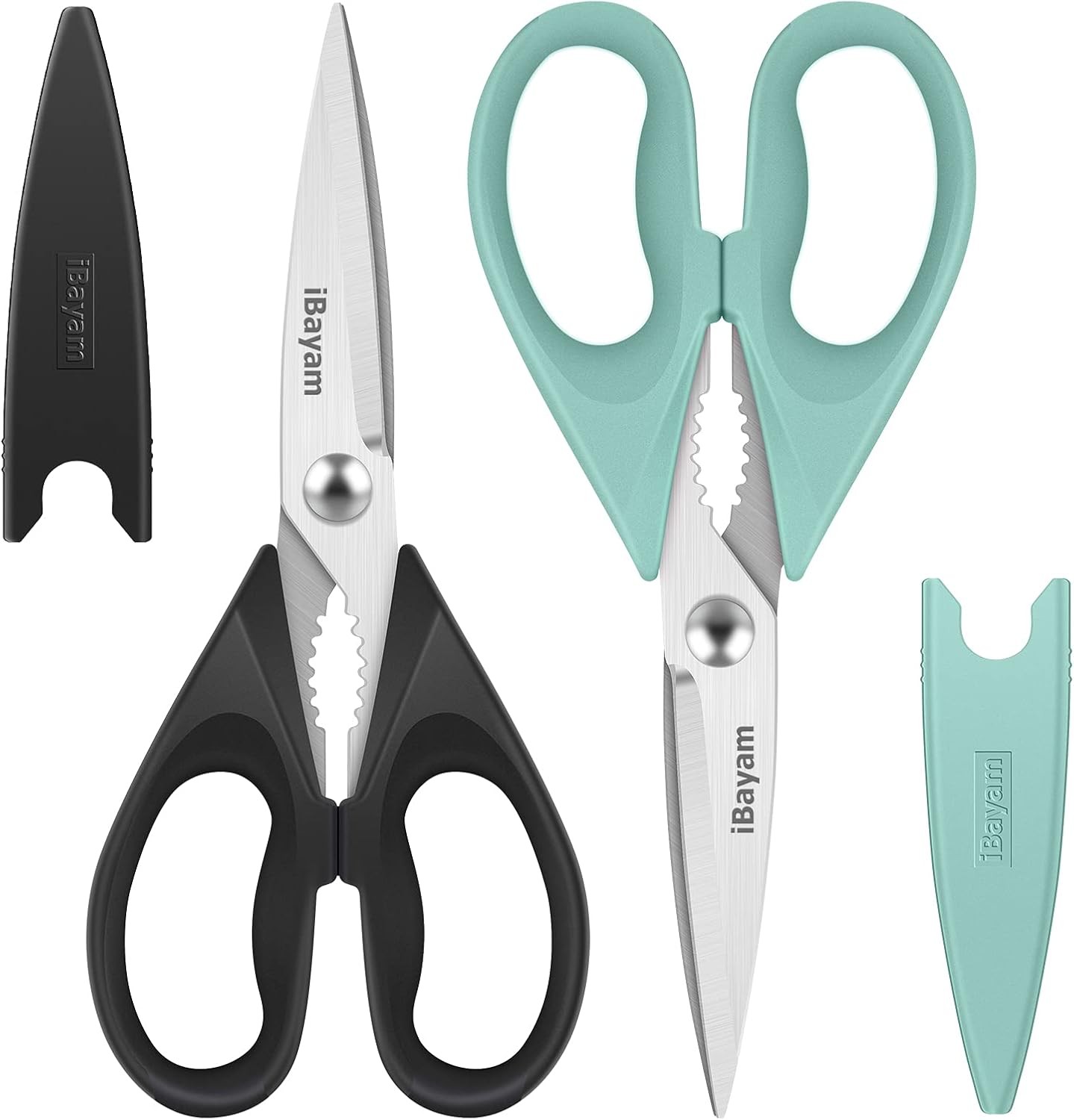 2 Pack All Purpose Kitchen Shears Heavy Duty - Stainless Steel Kitchen