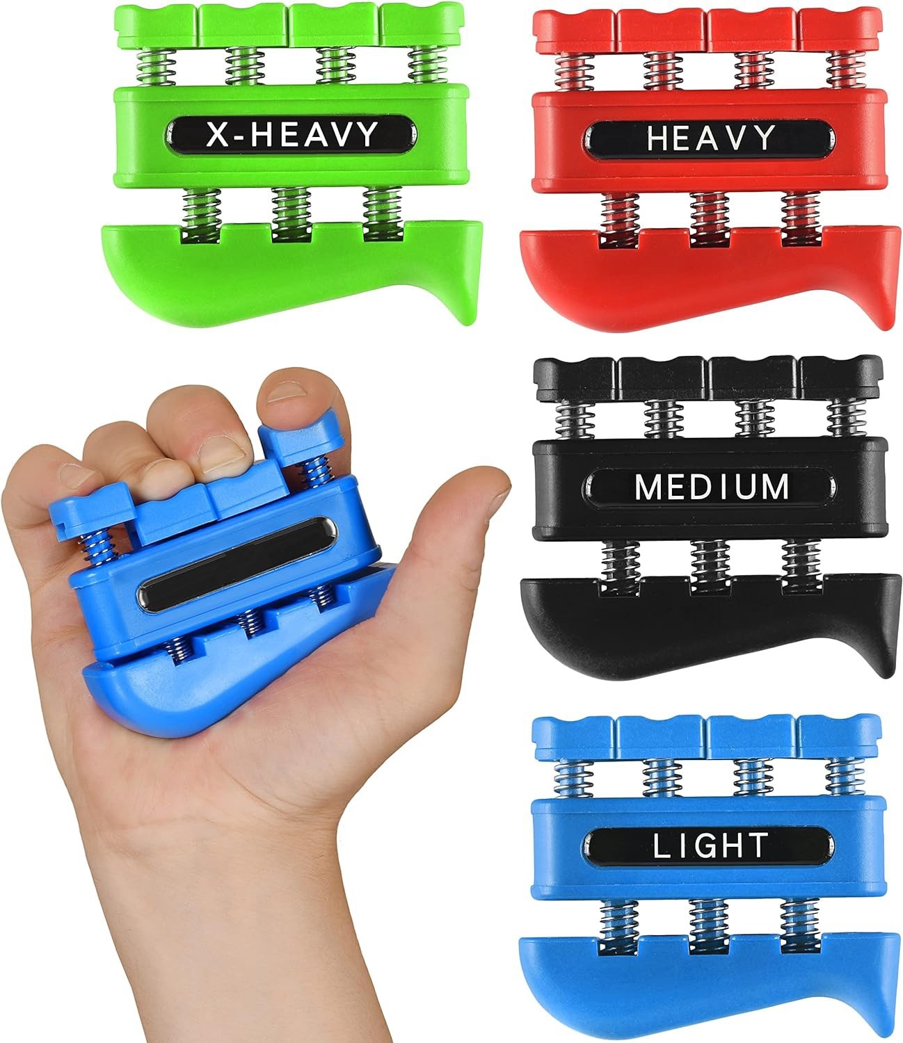 4 Pcs Finger Strengthener Set, Hand Exerciser, Grip Strength Trainer