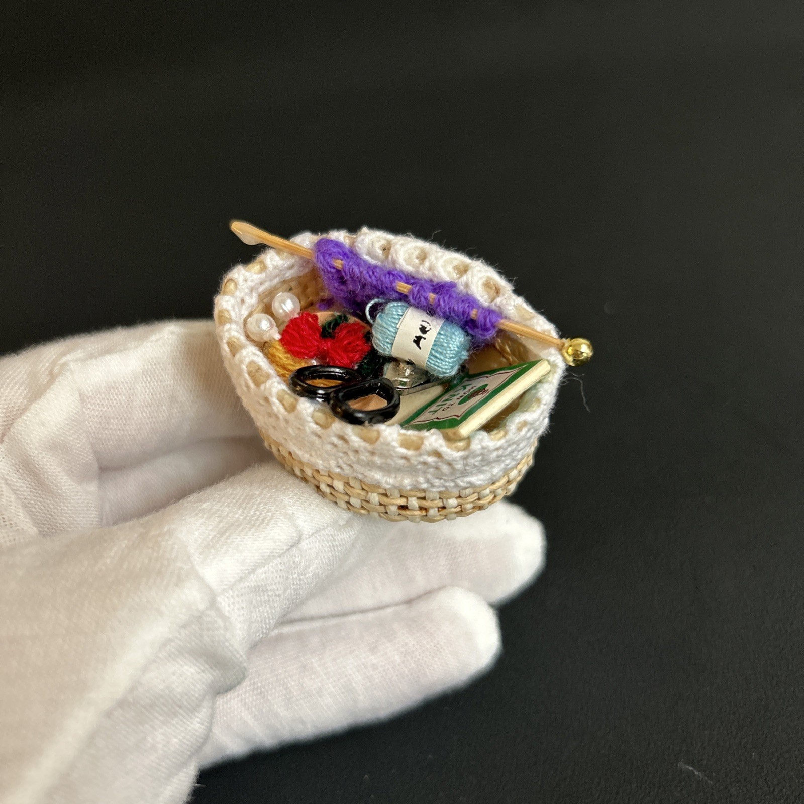 Handmade Adjustable Ring Designer Style Sewing Basket Theme Cute Unique Gift