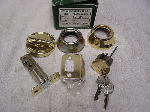 CAL-ROYAL SD-200 SINGLE CYLINDER DEADBOLT KIT NEW