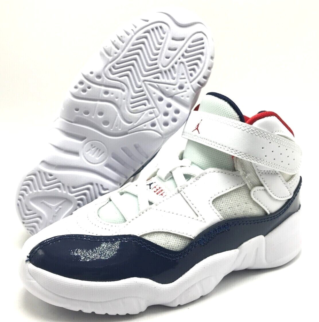 *NEW* Kids NIKE AIR JORDAN JUMPMAN TWO TREY (PS) White/Navy/Red (DQ8432 102) 👍