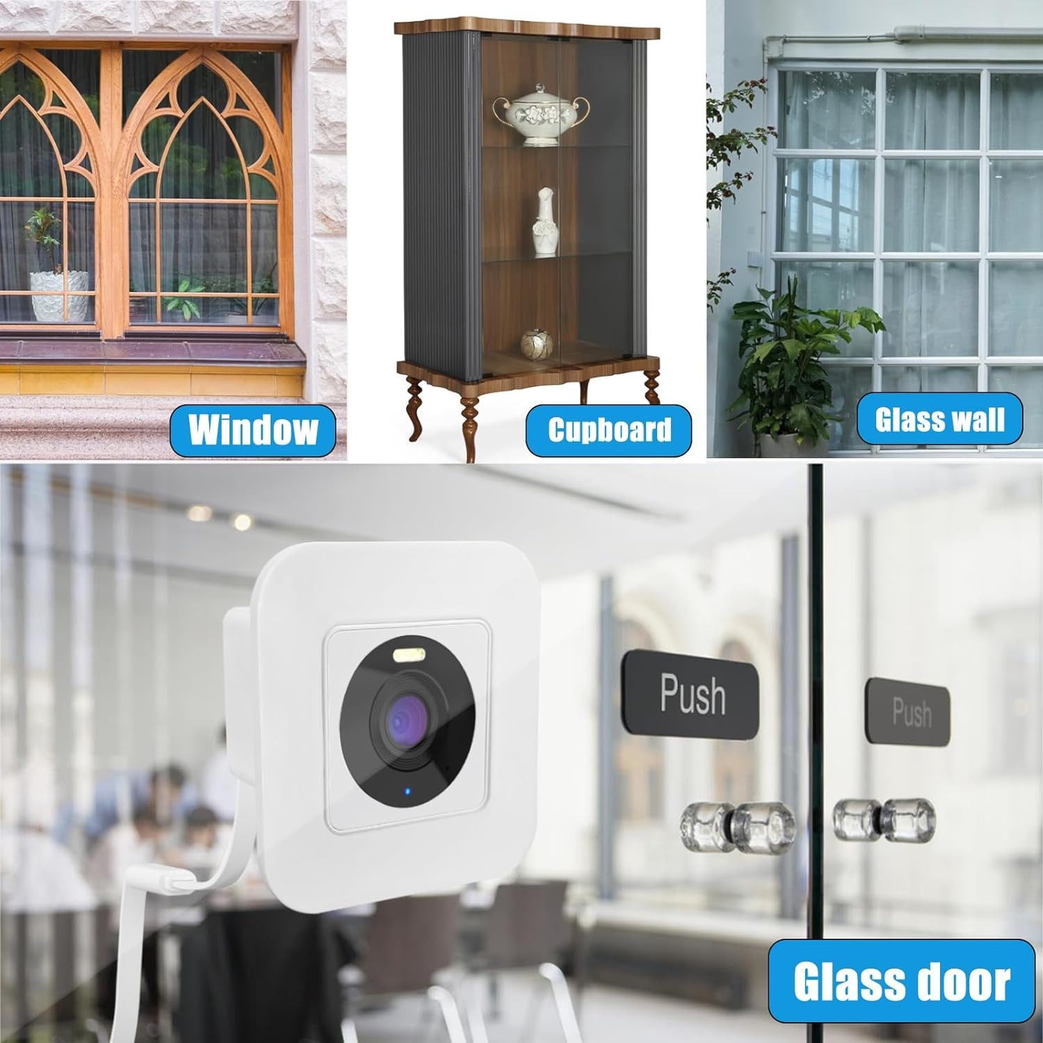2 Pack Window Mount fits for Wyze Cam OG Camera,Self Adhesive Camera White