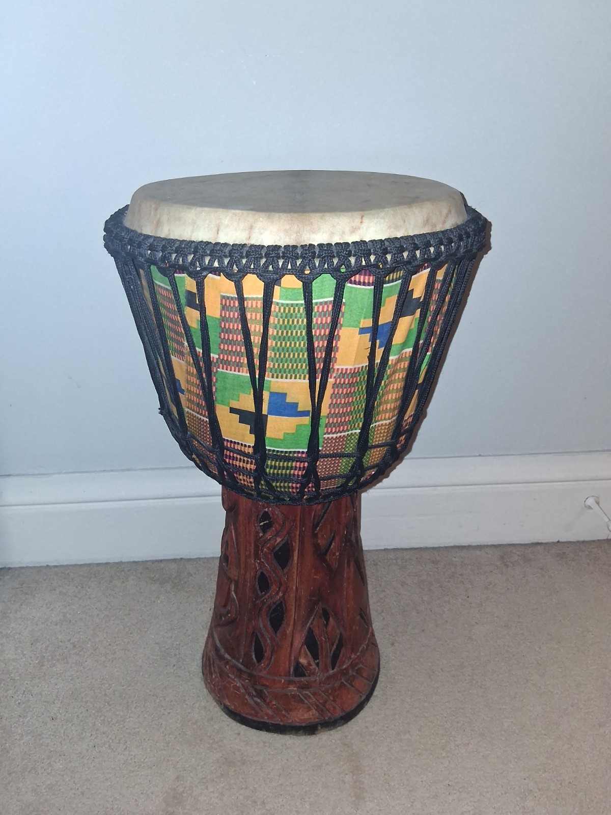 djembe drum west African hand carved
