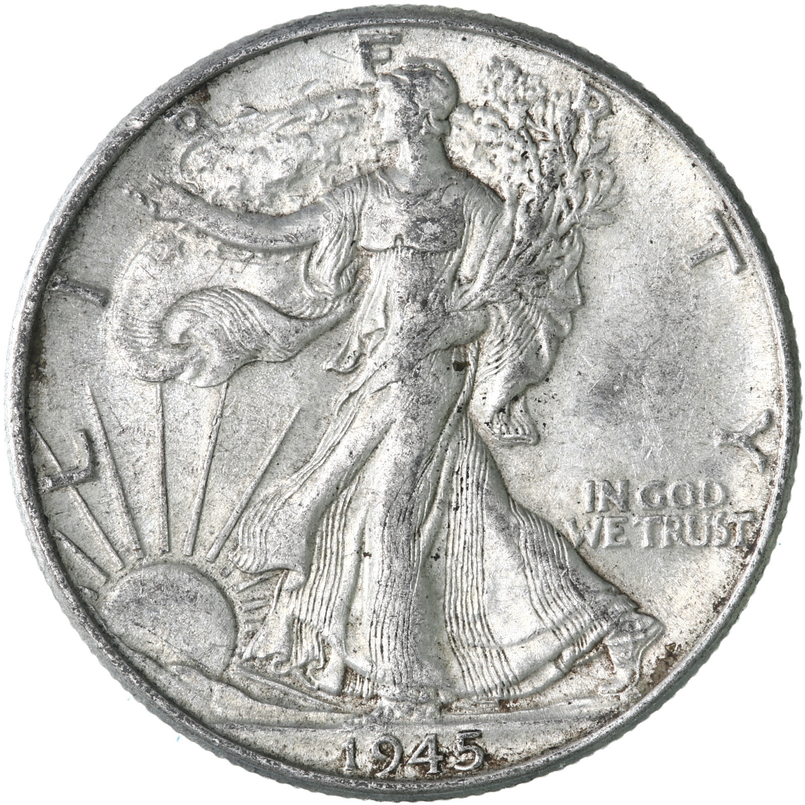 1945 (P) Walking Liberty Half Dollar 90% Silver Extra Fine XF