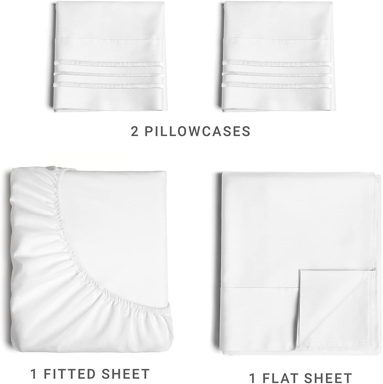 Queen Size 4 Piece Sheet Set - Comfy Breathable & Cooling Sheets - Hotel Luxury