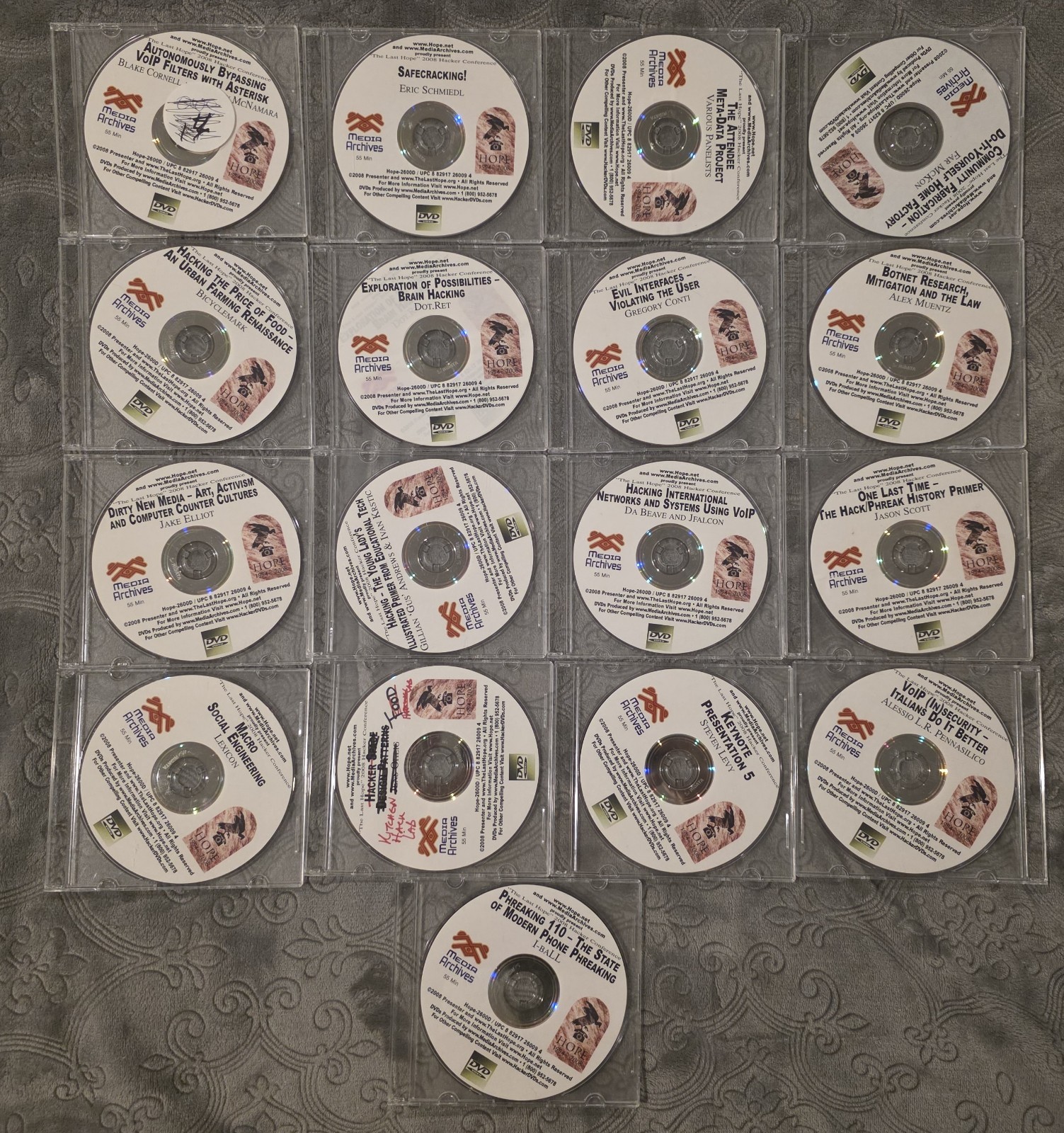 HOPE Conference DVD SET of 17 ~ Media Archives Hackers Talks ~ Tech IT Security