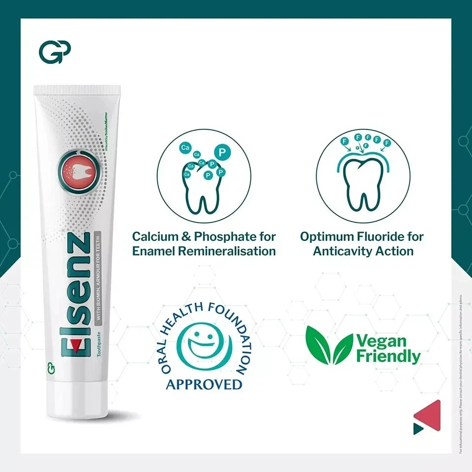 Elsenz Anti Cavity Fluoride Toothpaste 70g - Pack of 6