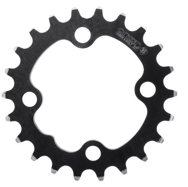 Origin8 Alloy Ramped Chainring 22 Tooth - 64 BCD/4-Bolt Black