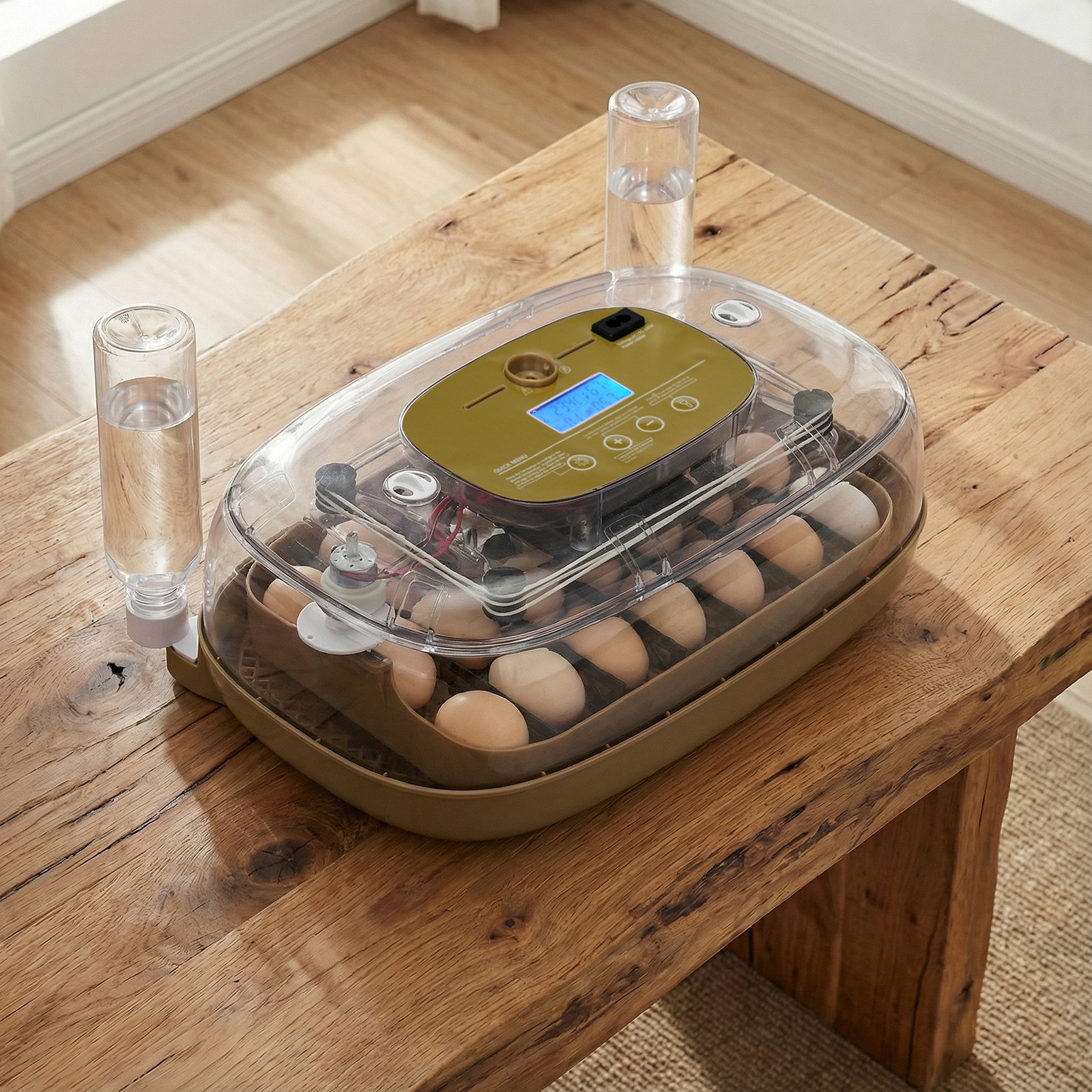 24 Eggs Incubator with Automatic Egg Turning, Temperature & Humidity Control, Ex