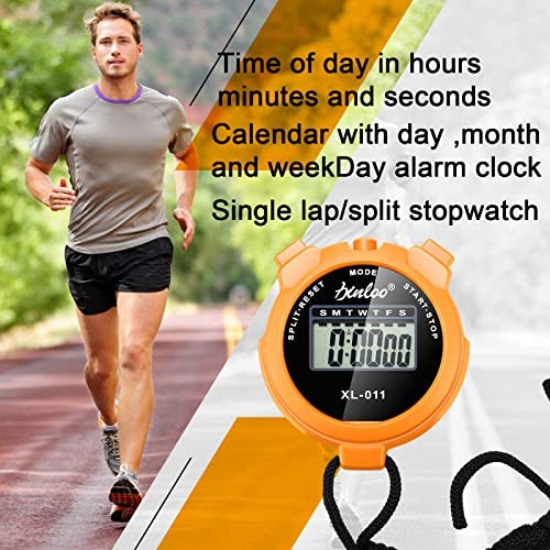 Pack of 12 Orange Multi Function Digital Stopwatch Timers