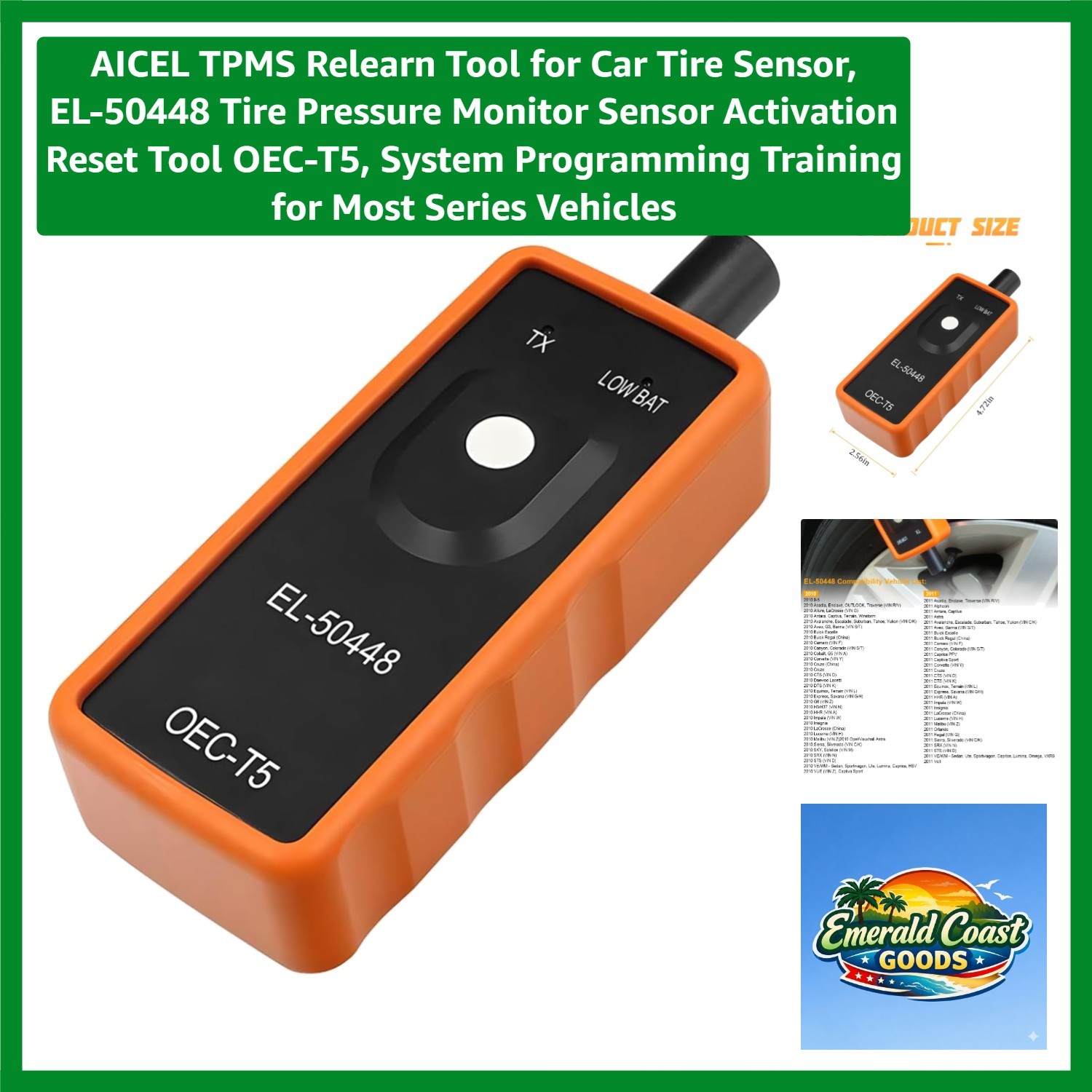 Universal TPMS Relearn Tool OEC-T5 - Accurate Tire Pressure Reset for Cars