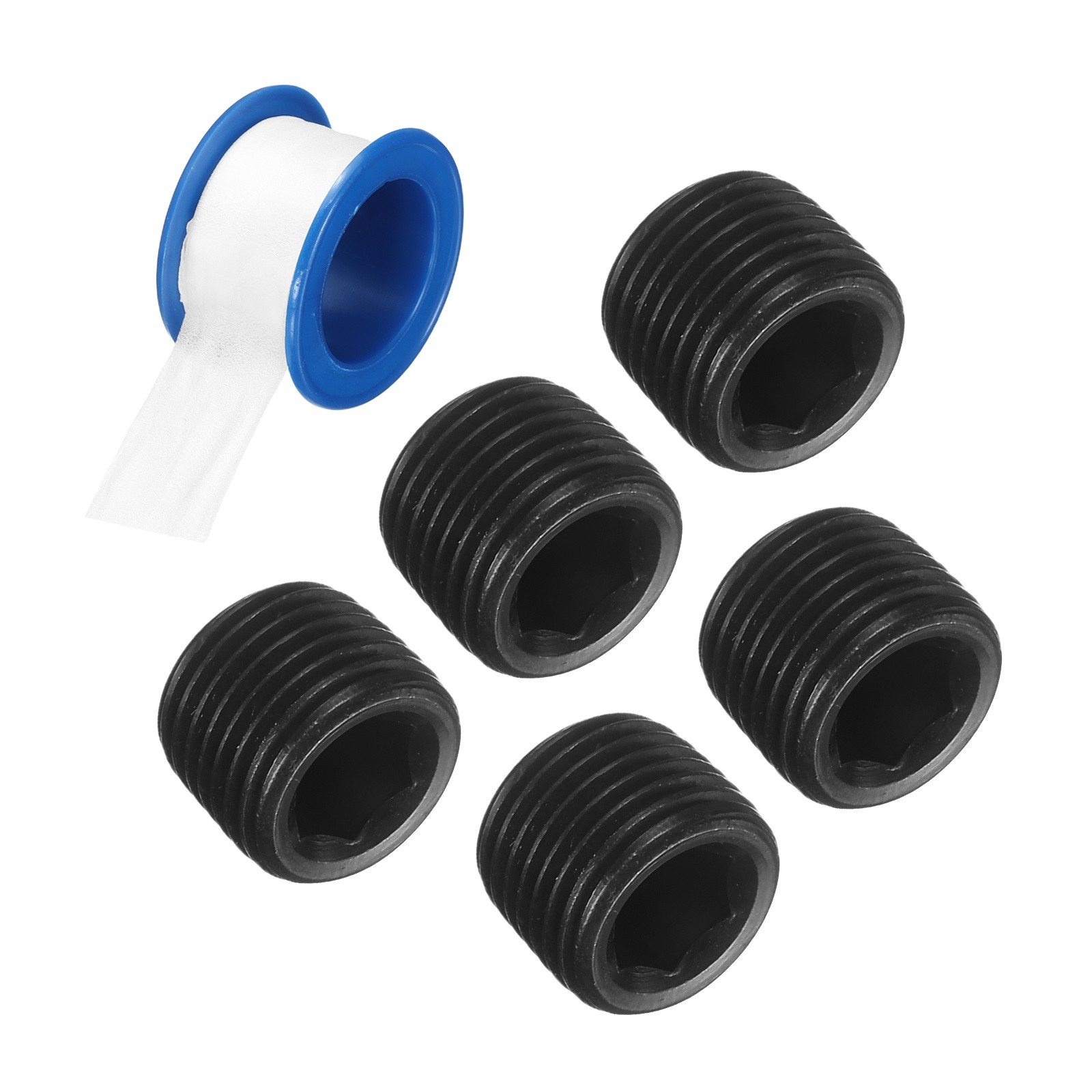 5Pcs PT 1/8 Carbon Steel Male Thread Internal Hex Pipe Plug Fitting Socket