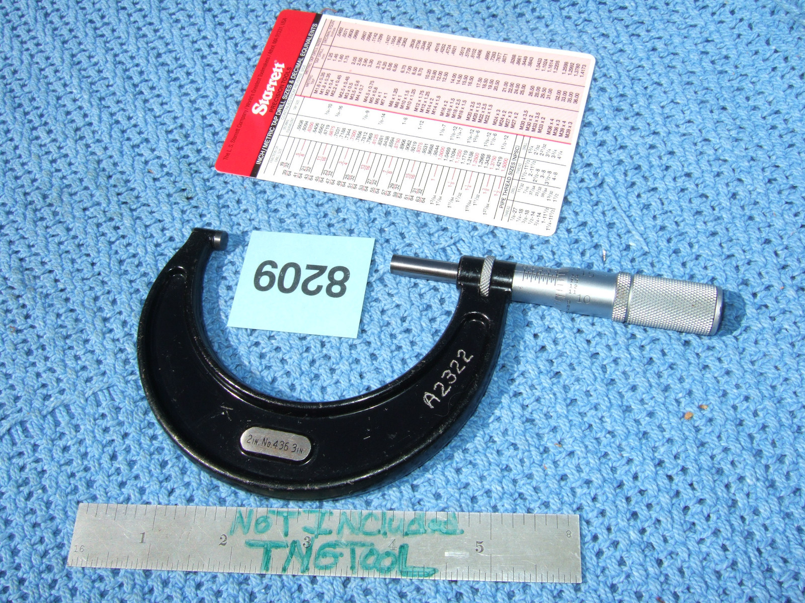 STARRETT T436XFL-3 MICROMETER ENGRAVED A2322 2-3"  0001" TOOLMAKER MACHINIST