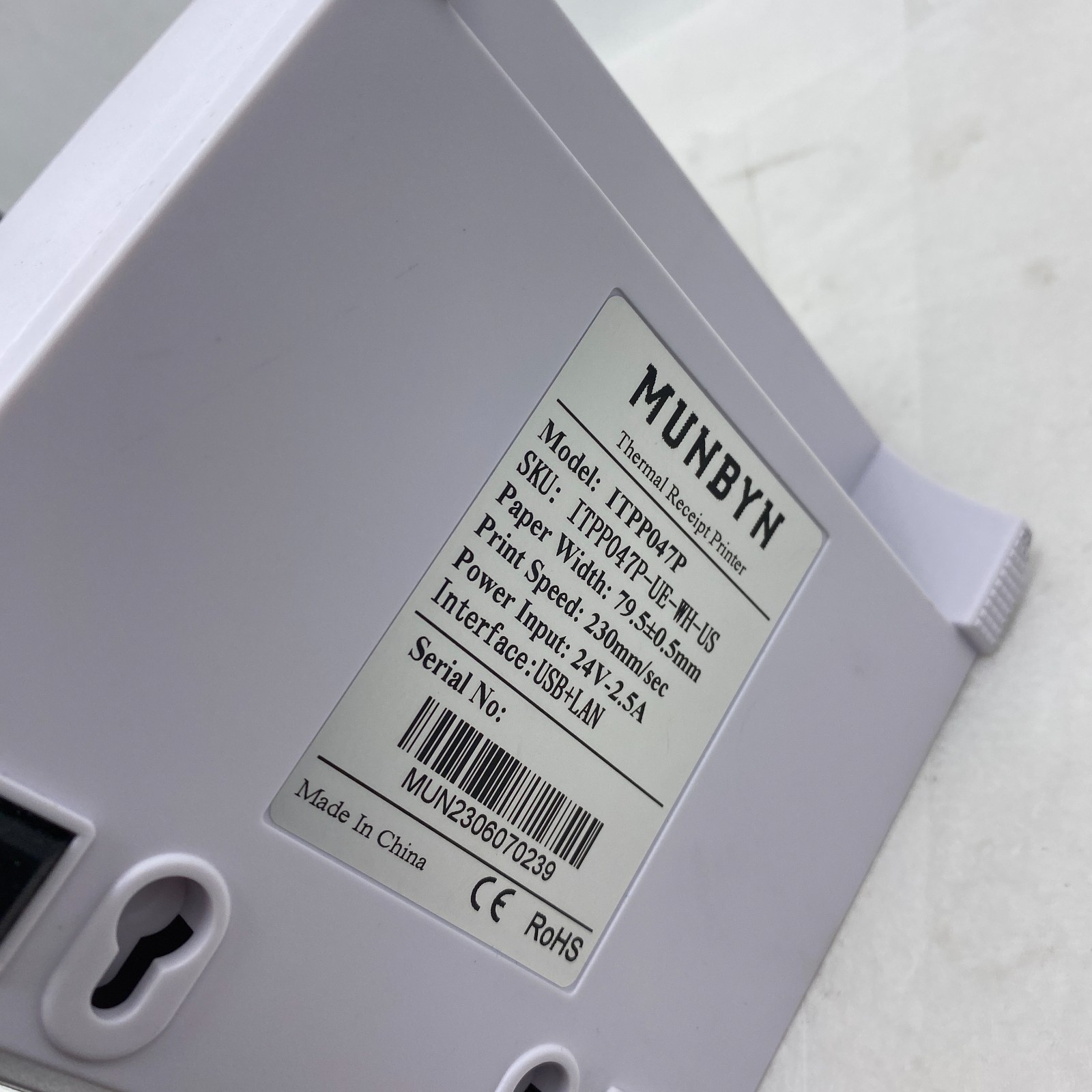 MUNBYN ITPP047P Bluetooth Thermal Receipt Printer ITPP047P-UE-WH-US, No Cable!!