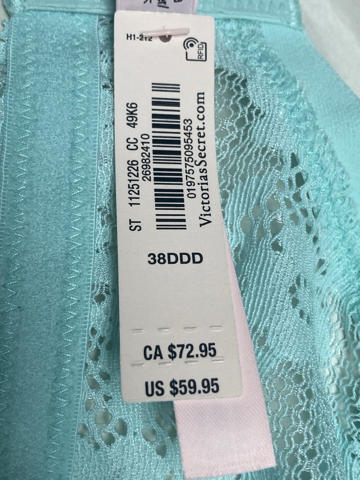 VS Bra Unlined Demi Size 38 DDD