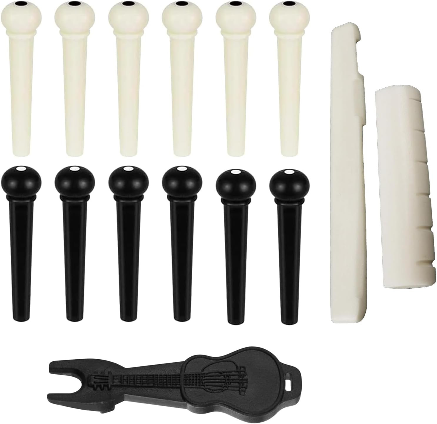 Acoustic Guitar Bridge Pins String Pegs With Bridge Puller Remover Parts 12 PCS