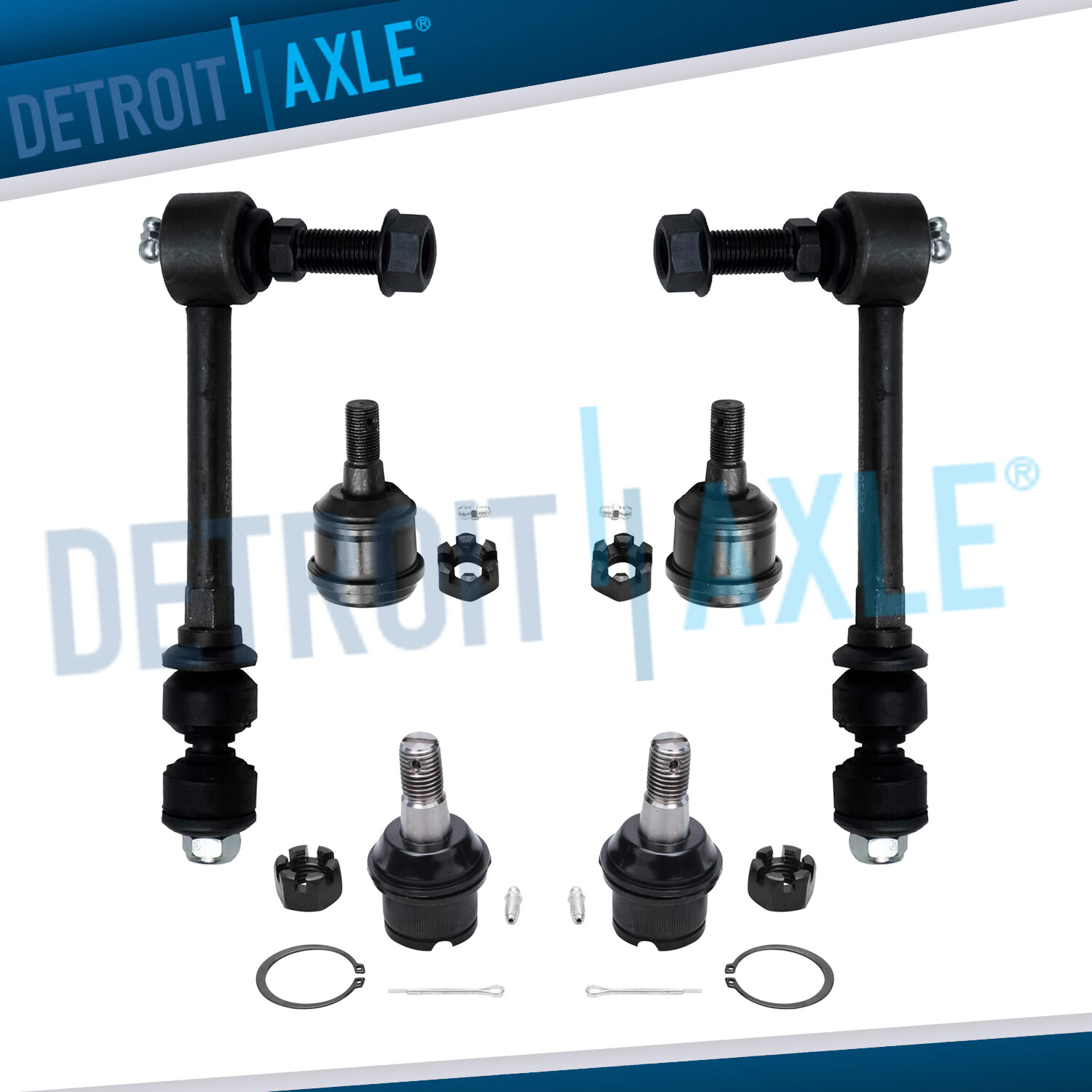 4WD Front Upper Lower Ball Joints Sway Bars for 2010 - 2012 Dodge Ram 2500 3500