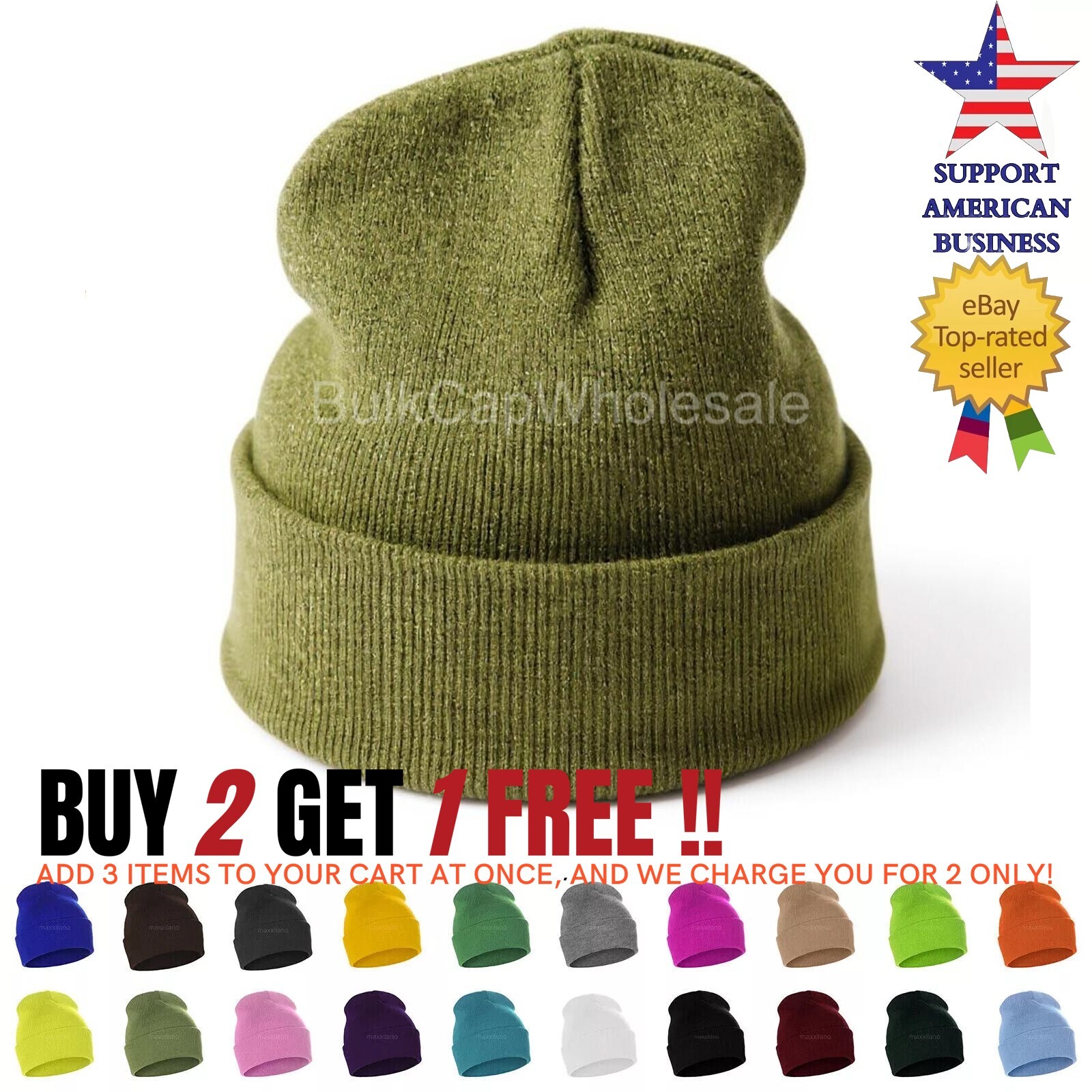 Beanie Hat Cap Plain Knit Ski Skull Cuff Winter Warm Slouchy Men Women Solid New