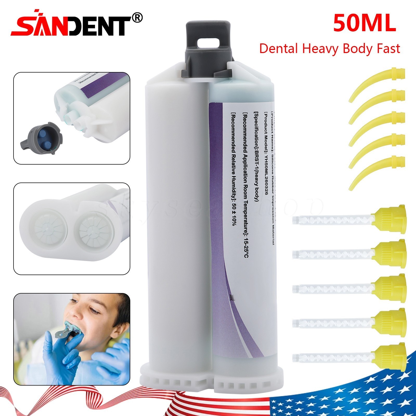 Heavy Body VPS Impression Material – Regular Set | 4 x 50ml Cartridges & 20 Tips