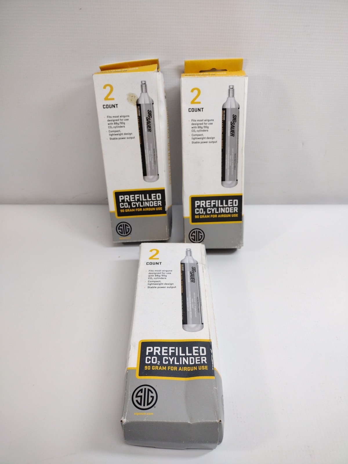 Sig Sauer CO2 Prefilled Cartridge 90 Gram -LOT of 3BXS Two Count Pack - AC-90-2