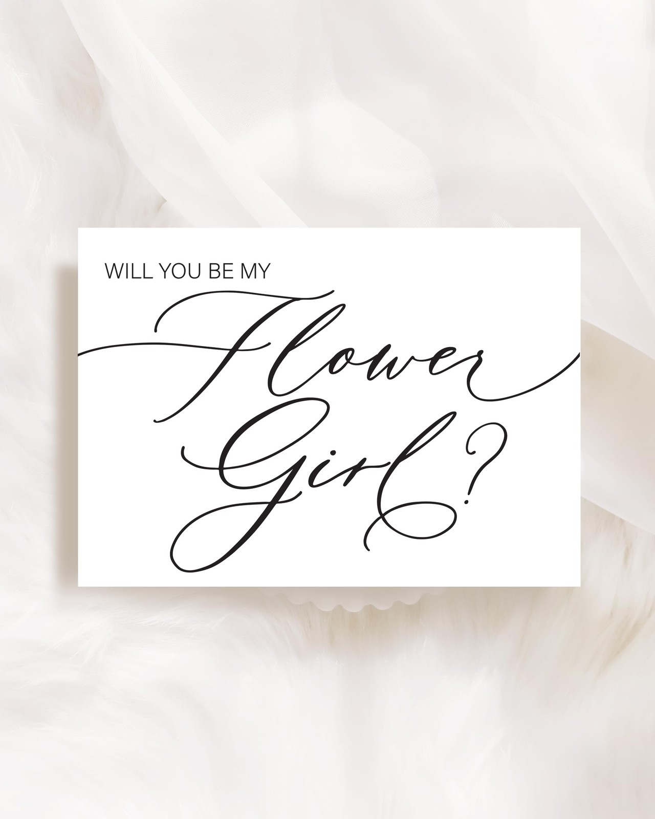 Will You Be My Flower Girl Bridal Wedding Parrty Proposal Card for Niece COus...