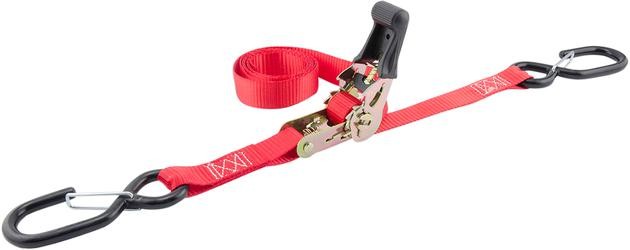 Erickson Heavy-Duty Motorcycle Straps with Safety Snap Hooks 1" x 6' Red 2-Pack