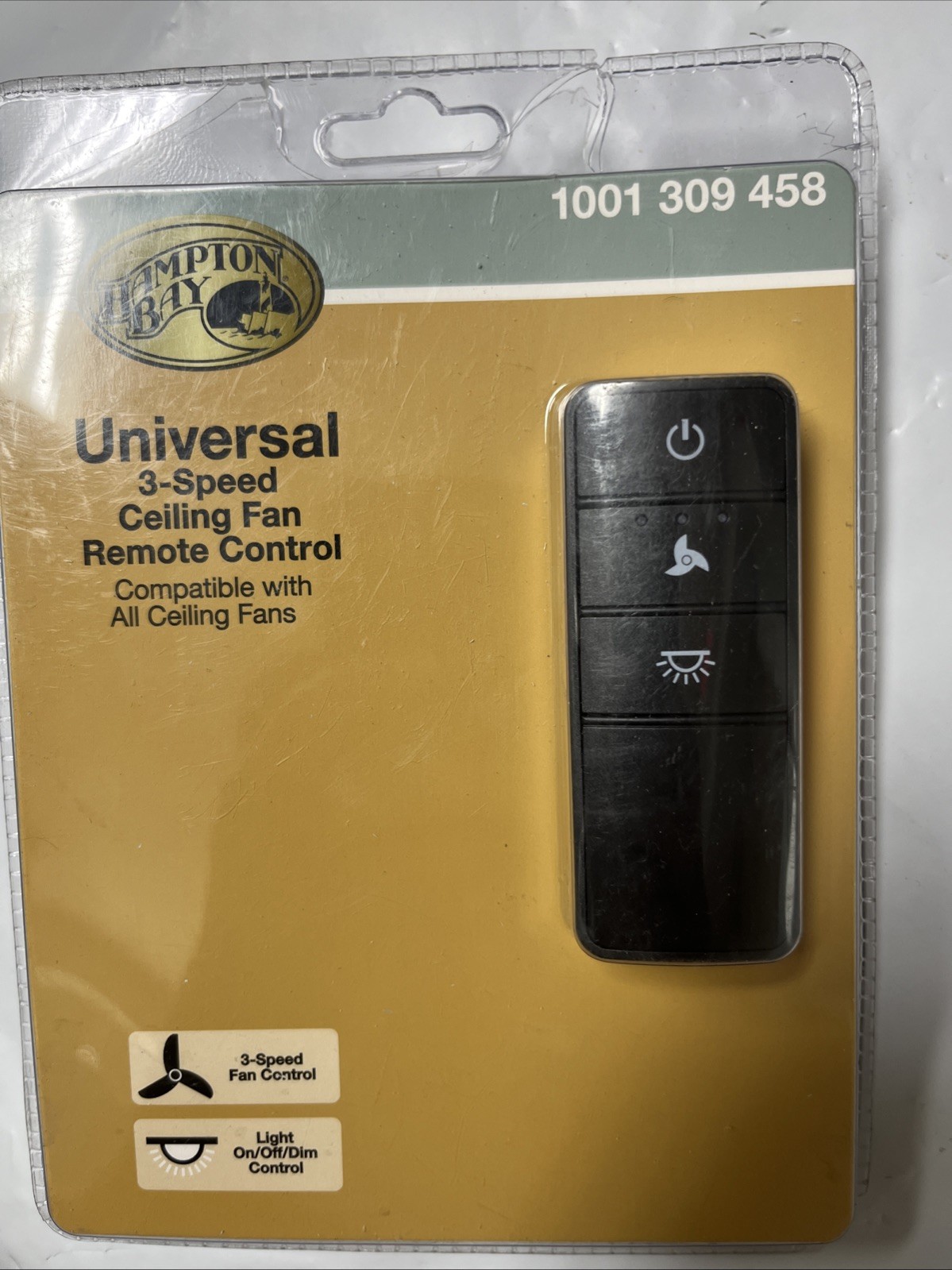 Hampton Bay Universal 3-speed Damp Rated Ceiling Fan Remote Control with Dimming