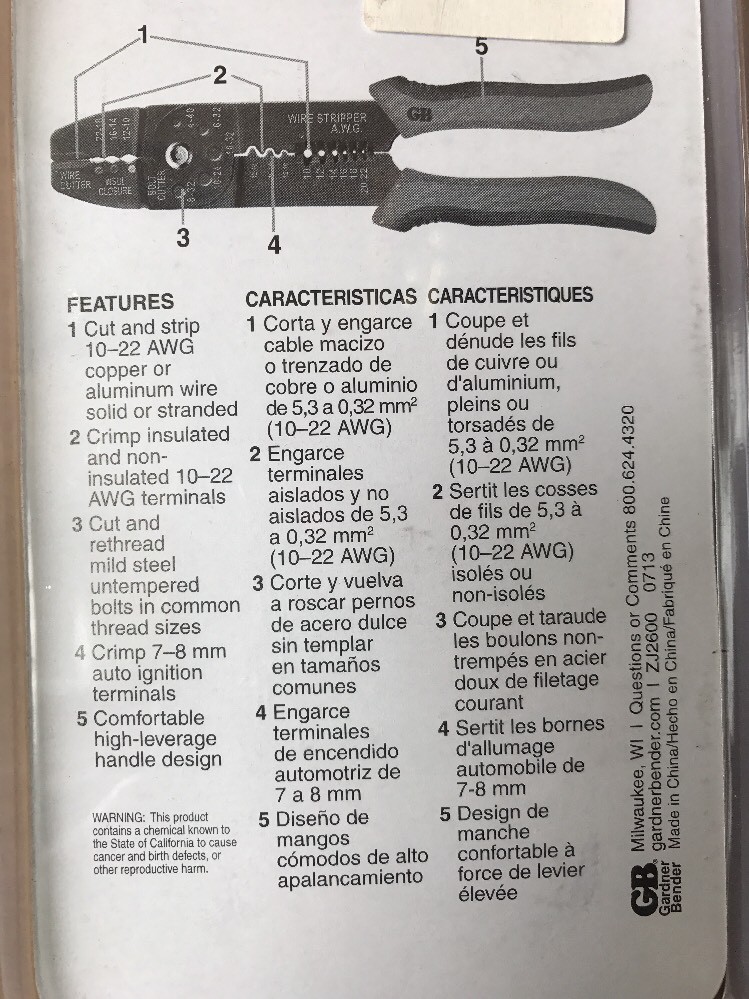 Gardner Bender GS-366 MP Crimp/Strip Tool - Quantity 1