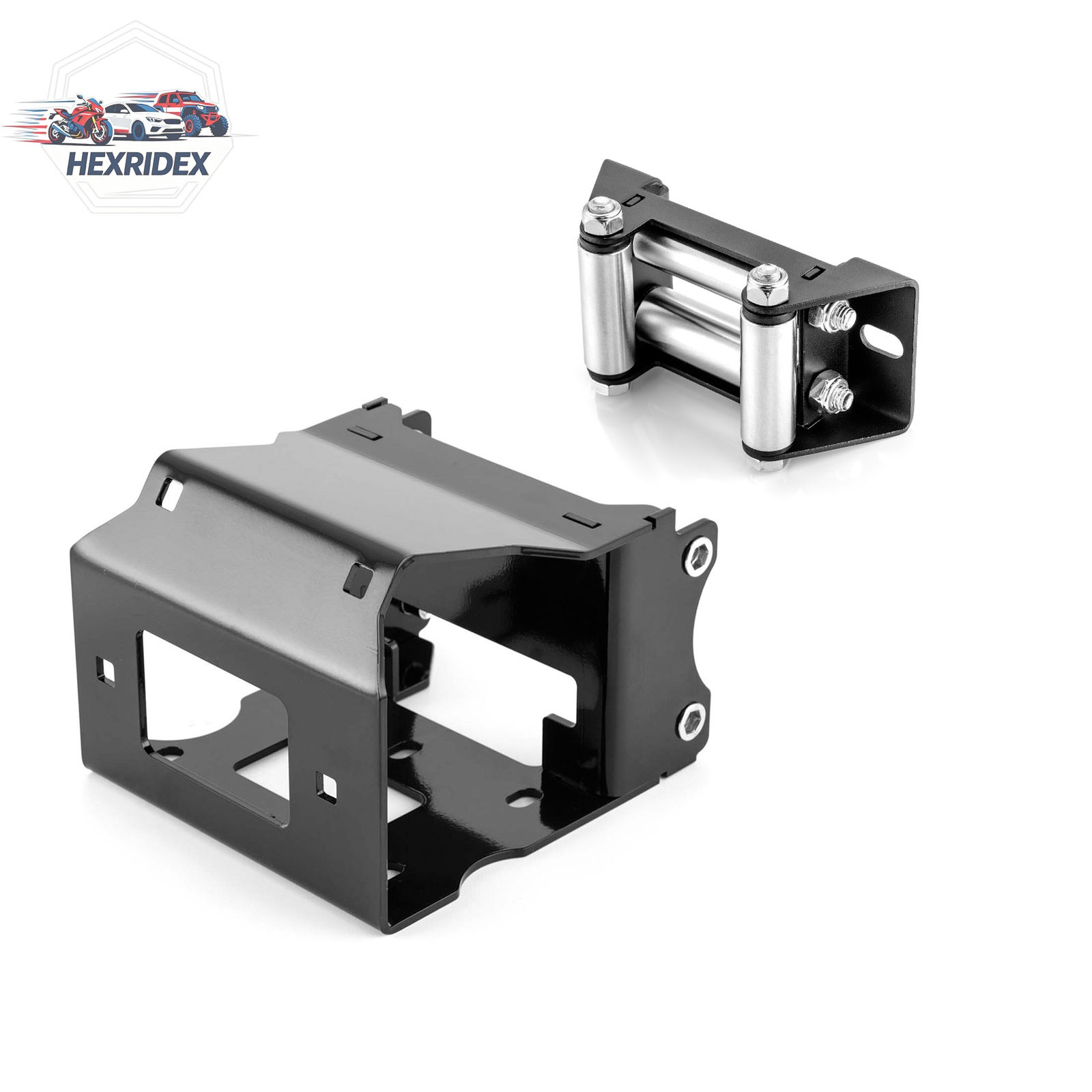 Winch Mount Plate+4 7/8" Roller Fairlead For Polaris Sportsman 400 450 500 550