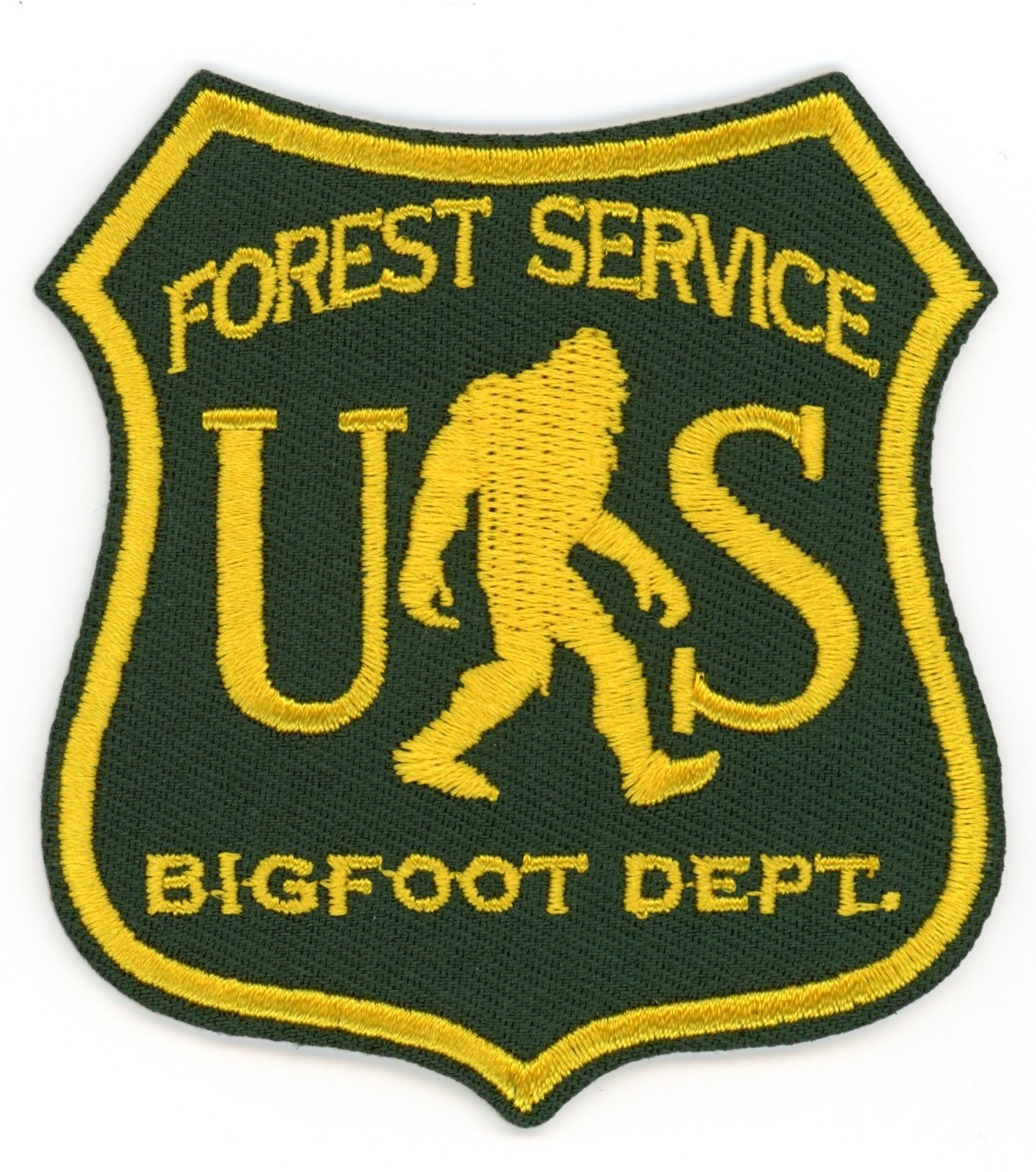 US Forest Service Sasquatch Dept. Patch Iron-On Sew-On Bigfoot Wilderness Appliq