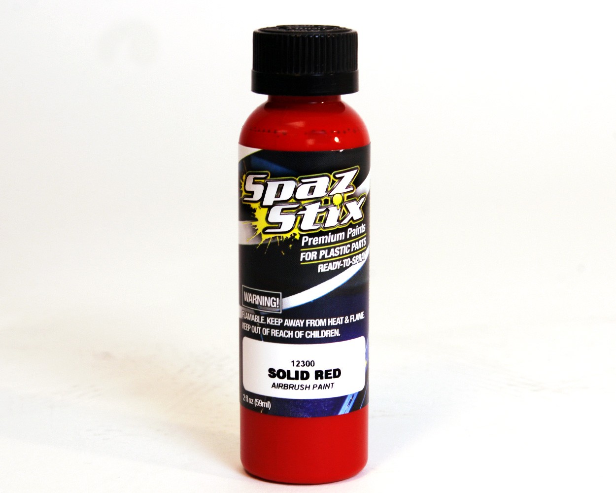 Spaz Stix 12300 - Solid Red Airbrush Ready Paint, 2oz